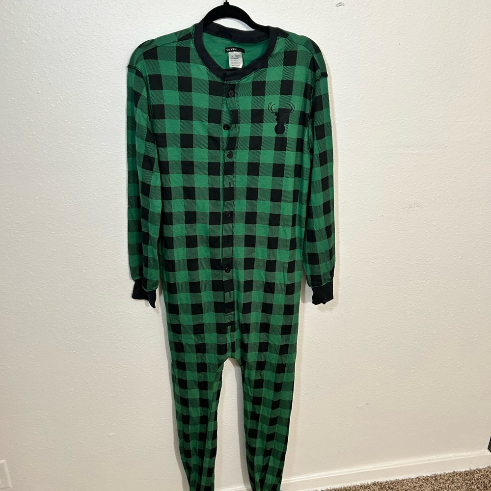 SILVER LILY Green Plaid  One Piece SIZE: XL